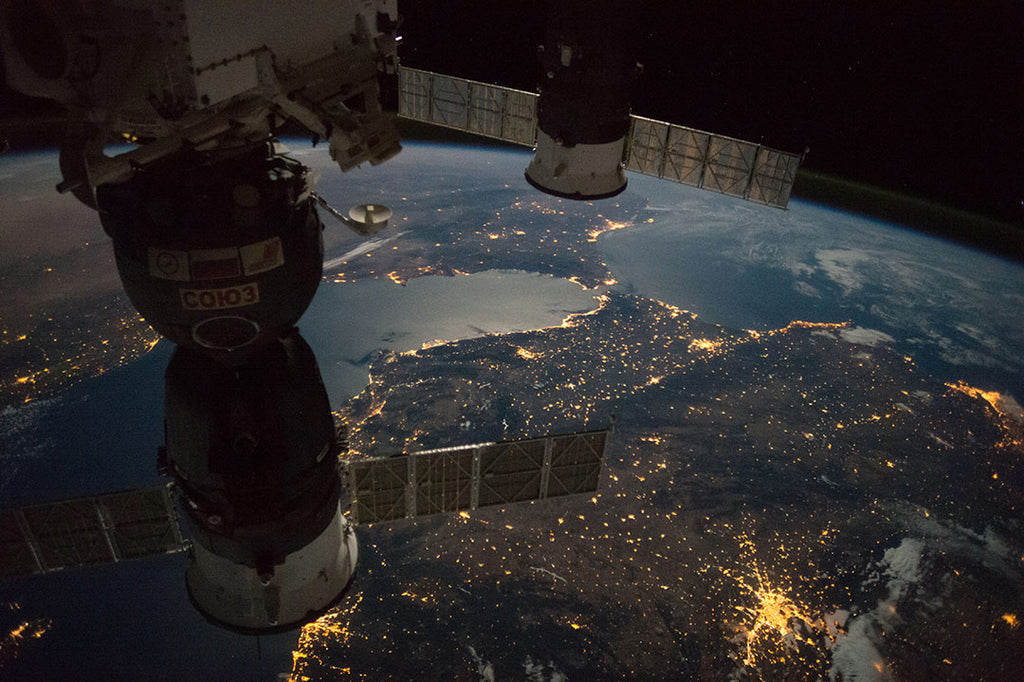 Nighttime View Of Strait Of Gibraltar